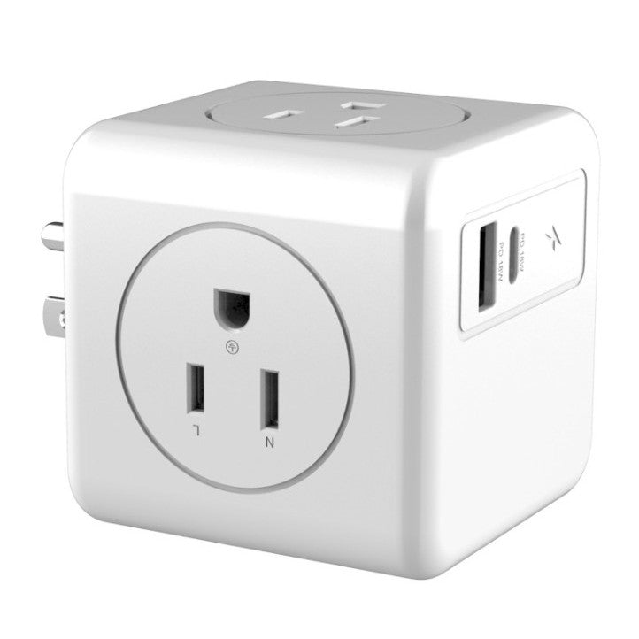 FCC 4 Jacks Cube Wall Charger W/A USB-PD