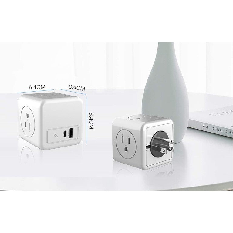 FCC 4 Jacks Cube Wall Charger W/A USB-PD