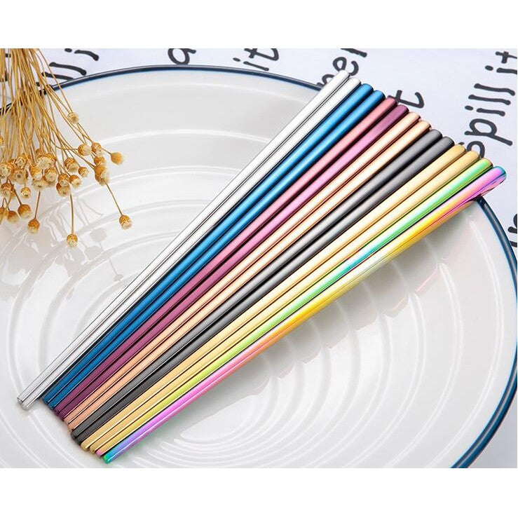 18/8 Stainless Steel Chopsticks w/Canvas Bag